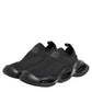 Dolce & Gabbana Black Slip On Wave Low Top Men Sneaker Shoes