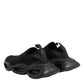 Dolce & Gabbana Black Slip On Wave Low Top Men Sneaker Shoes