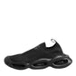 Dolce & Gabbana Black Slip On Wave Low Top Men Sneaker Shoes
