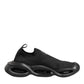 Dolce & Gabbana Black Slip On Wave Low Top Men Sneaker Shoes