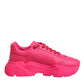 Dolce & Gabbana Pink Leather Daymaster Low Top Sneakers Shoes