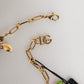 Dolce & Gabbana Gold Brass Logo Detail Floral Fashion Jewelry Necklace