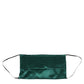 Dolce & Gabbana Green Silk Pleated Elastic Ear Strap Face Mask