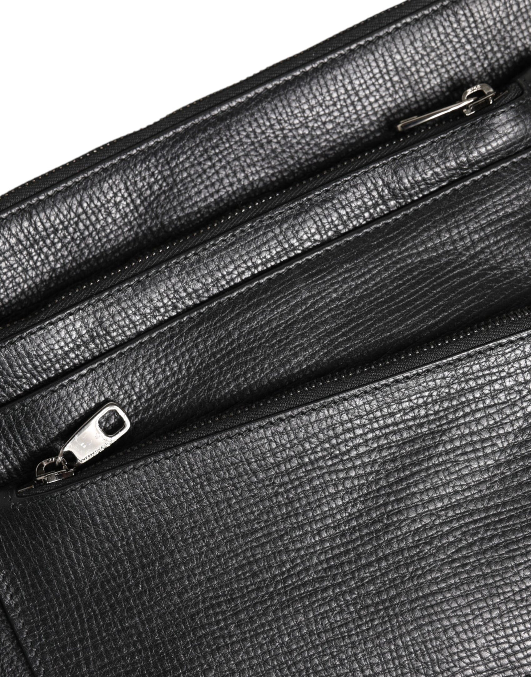 Dolce & Gabbana Black Palmellato Leather Logo Plaque Shoulder Borse Bag