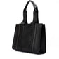 Chloé Black Woody Embroidered Logo Leather Medium Tote Bag
