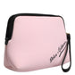 Dolce & Gabbana Pink Solid Nylon DG Logo Print Clutch Zip Borse Pouch Bag