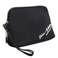 Dolce & Gabbana Black Solid Nylon DG LogoPrint Clutch Zip Borse Pouch Bag