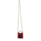 Dolce & Gabbana Red Blue Leather Sicily Crossbody Chain SatchelBorse Bag