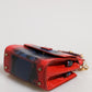 Dolce & Gabbana Red Blue Leather Sicily Crossbody Chain SatchelBorse Bag