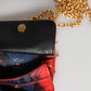 Dolce & Gabbana Red Blue Leather Sicily Crossbody Chain SatchelBorse Bag