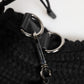 Dolce & Gabbana Black Cashmere Knitted Leather Shoulder Women Borse Bag
