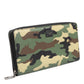 Dolce & Gabbana Multicolor Camouflage Logo Zip Around Continental Wallet