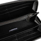 Dolce & Gabbana Black Gray Leopard Leather Zip Around Continental Wallet