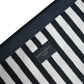 Dolce & Gabbana Black White Striped Logo Plaque Clutch Pouch Bag