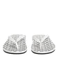Dolce & Gabbana Black White Logo Beachwear Flats Slipper Shoes