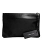 Dolce & Gabbana Multicolor Leopard Print Jacquard Logo Plaque Pouch Bag