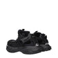Versace Black Leather Athletic Sneakers