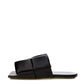Elegante schwarze Ledersandalen
