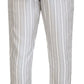Dolce & Gabbana White Stripes Silk Lounge Trouser Pants