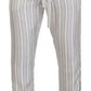 Dolce & Gabbana White Stripes Silk Lounge Trouser Pants