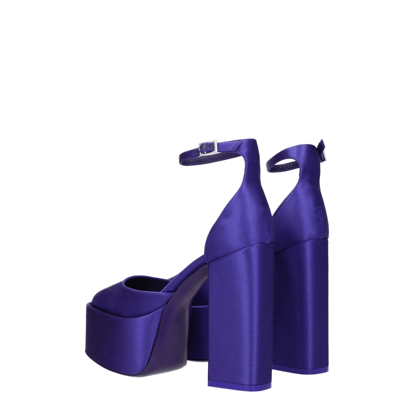 Paris Texas Purple Satin Platform Sandals