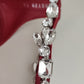 Dolce & Gabbana Red Satin Crystals Keira Sandals Heels Shoes