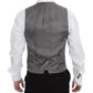 Dolce & Gabbana Gray Striped Formal Dress Gilet Vest
