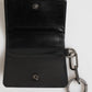 Dolce & Gabbana Wallet Black Leather Logo Embossed Key Chain Card Holder Wallet