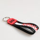 Dolce & Gabbana Red White DG Logo Polyester Brass Holder Keychain Keyring
