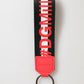 Dolce & Gabbana Red White DG Logo Polyester Brass Holder Keychain Keyring