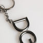 Dolce & Gabbana Silver Brass DG Logo Metal Keychain Holder Men Keyring