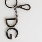 Dolce & Gabbana Silver Brass DG Logo Metal Keychain Holder Men Keyring