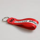 Dolce & Gabbana Red Logo Polyester Silver Brass Holder Keychain Keyring