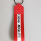 Dolce & Gabbana Red Logo Polyester Silver Brass Holder Keychain Keyring