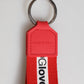 Dolce & Gabbana Red Logo Polyester Silver Brass Holder Keychain Men Keyring