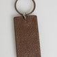 Dolce & Gabbana Dark Brown Leather Logo Metal Ring Keychain Holder Keyring
