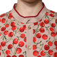 Dolce & Gabbana Beige Cherry Nylon Buttoned Casual Shirt