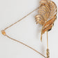 Dolce & Gabbana Gold Tone Leaf 925 Sterling Silver Crystal Chain Brooch