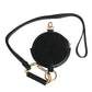 Dolce & Gabbana Black Round Leather DG Logo Coin Purse Lanyard Wallet