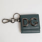 Dolce & Gabbana Dark Green Leather DG Logo Coin Purse Bag Charm Wallet