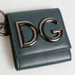 Dolce & Gabbana Dark Green Leather DG Logo Coin Purse Bag Charm Wallet