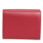 Dolce & Gabbana Red Leather Bold Logo Print Trifold Card Holder Wallet