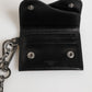 Dolce & Gabbana Black Cavallo Leather Wallet Chain Snap Bifold Card Holder