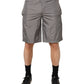 Dolce & Gabbana Light Gray Nylon Elastic Waist Shorts Swimwear
