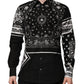 Dolce & Gabbana Black Bandana Print Logo MARTINI Dress Shirt