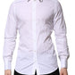 Dolce & Gabbana White Cotton GOLD Long Sleeves Formal Shirt