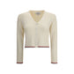 Thom Browne Ladder Full Needle Rib Stitch V Neck Car