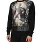 Dolce & Gabbana Black Cashmere Cherub Print Baroque Sweater
