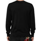 Dolce & Gabbana Black Cashmere Cherub Print Baroque Sweater