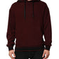 Dolce & Gabbana Burgundy Cotton Plaid Lined Men Hoodie Sweater